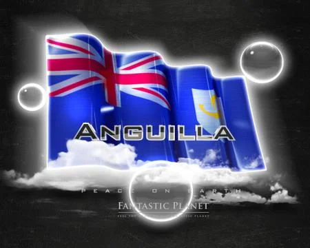 Flag Anguilla quality designer flag Stock Illustration