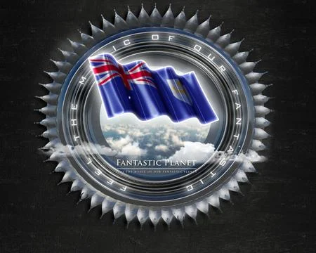 Flag Anguilla quality designer flag Stock Illustration