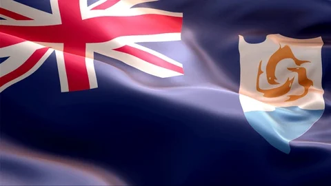 Flag of Anguilla waving in the wind. Stock Footage 129057501