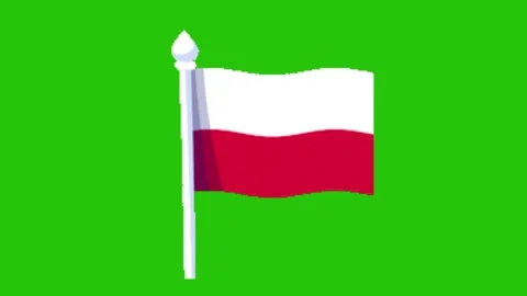 Flag animation on green screen Stock Footage 328898480