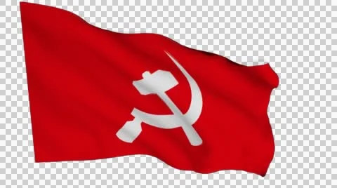 Flag animation white alpha-Communist Par... | Stock Video | Pond5