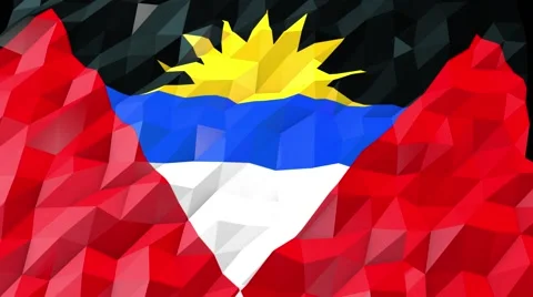 Flag of Antigua and Barbuda 3D Wallpaper Illustration Stock Footage 66418320