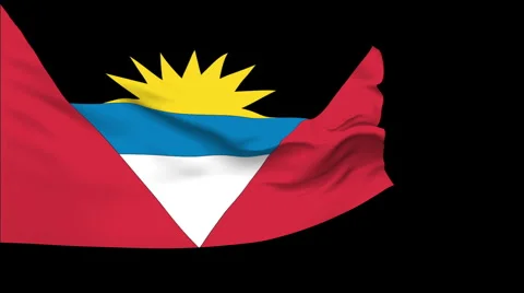 Flag of Antigua and Barbuda Stock Footage 1053103