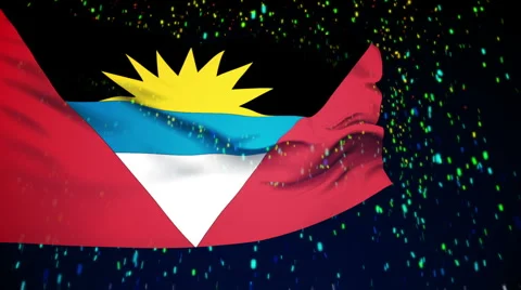 Flag of Antigua and Barbuda Stock Footage 1053141