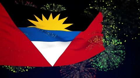 Flag of Antigua and Barbuda Stock Footage 1053164