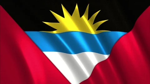 Flag of Antigua and Barbuda Stock Footage 95802844