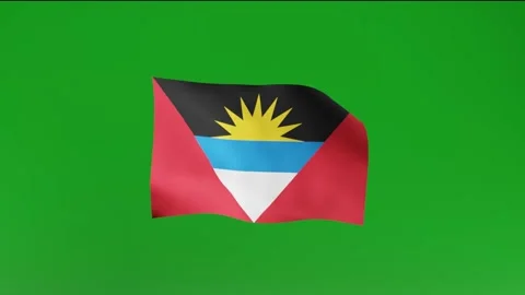 Flag of Antigua and Barbuda Stock Footage 162025855
