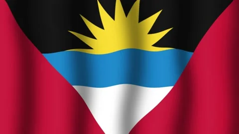 Flag of Antigua and Barbuda Stock Footage 175644264
