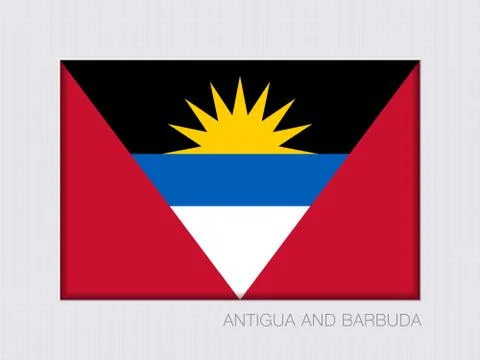 Flag Antigua and Barbuda with Proportion 2:3 Stock Illustration