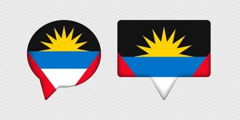 Flag of Antigua and Barbuda in speech bubble. Illustrazione stock