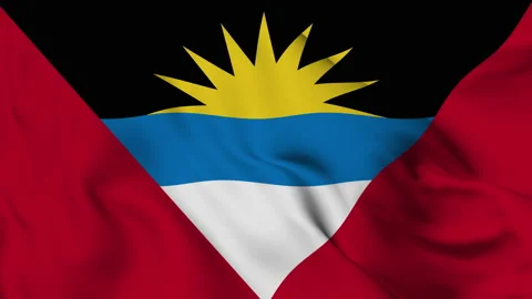 Flag of Antigua e Barbuda fluttering in the wind Stock Footage 139651899