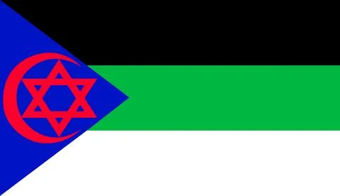 Flag of arabic-hebrew people Stock Illustration