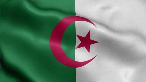 Flag of Argelia  fluttering in the wind. Video stock 221084409
