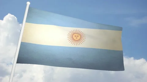 Flag Argentina 03 Stock Footage 21436901