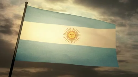 Flag Argentina 05 Stock Footage 21363166
