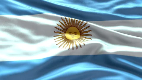 Flag of Argentina 3D Flag Stock Footage 258477286