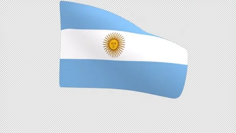 Flag of Argentina – 3d render looped with alpha channel. Stock Footage 335068841