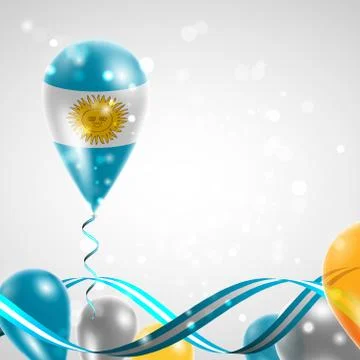 Flag of Argentina on balloon Stock Illustration