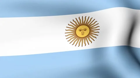 Flag of Argentina, fluttering in the wind. 3D rendering. Looping video. Video stock 65174696