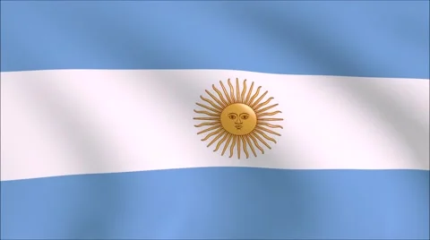 Flag of Argentina with gold embossed Stock Footage 65147900