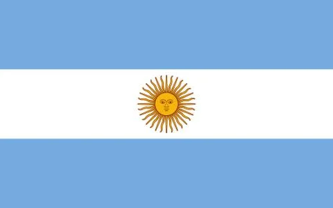 Flag of Argentina Horizontal Stock Illustration