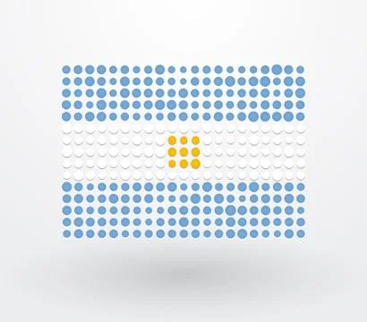Flag of Argentina made up of small dots Ilustración de archivo
