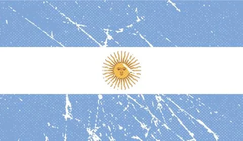 Flag of Argentina with old texture. Vector Illustrazione stock