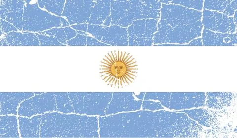Flag of Argentina with old texture. Vector Illustrazione stock