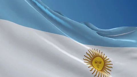 Flag of Argentina waving. 3d render seamless loop Stock Footage 70897154
