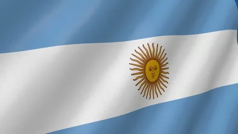 Flag of Argentina waving. 3d render seamless loop Stock Footage 70897797