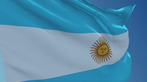 Flag of Argentina waving. 3d render seamless loop Stock Footage 70898335