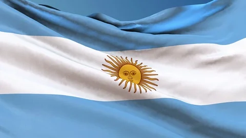 Flag of Argentina waving. 3d render seamless loop Stock Footage 70898492