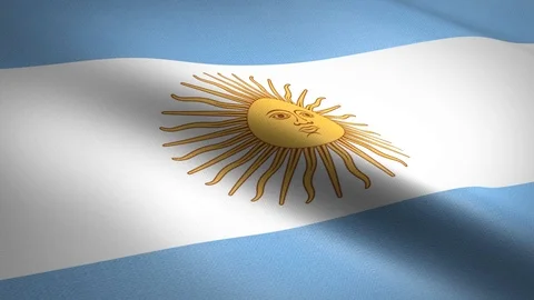Flag of Argentina. Waving flag with highly detailed fabric texture seamless Stock Footage 118707902