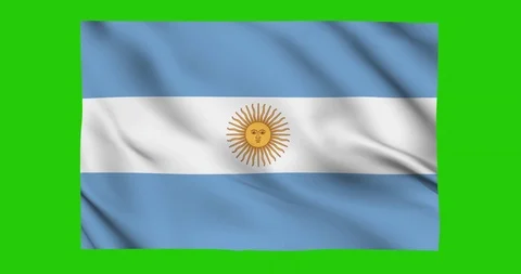 Flag of Argentina waving on a samless loop over an easily removable background 스톡 동영상 98370729