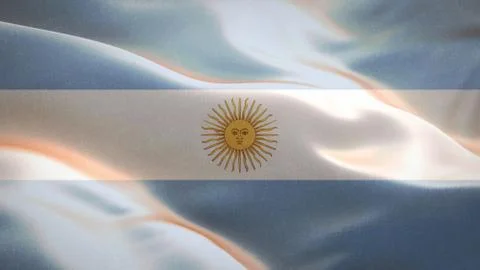 Flag of Argentina waving in the wind. 3D Waving flag design. Stock Illustration