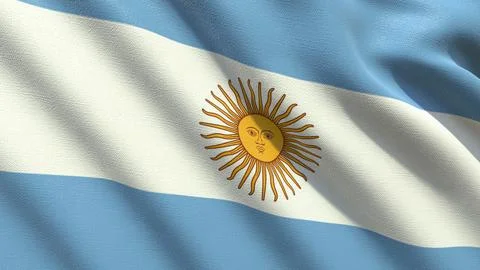 Flag of Argentina waving in the wind 3d-rendering イラスト素材