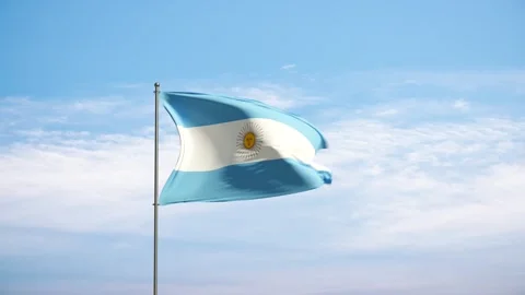 Flag Argentina waving in the wind. Stock Footage 321740026