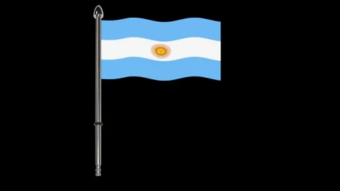 Flag of Argentina waving in the wind. Stock Footage 340323970