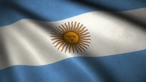 Flag of Argentina waving in the wind with high detailed fabric texture - se.. Video stock 70565688