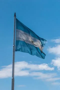 Flag of Argentina waving in the wind Foto stock