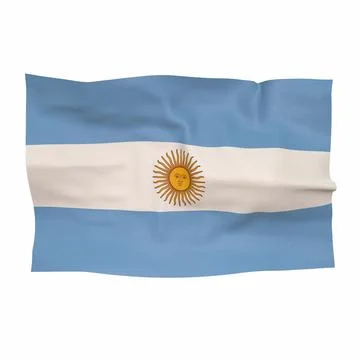 Flag of Argentina on a white background 3d-rendering イラスト素材