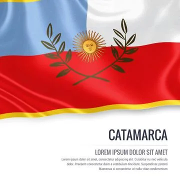 Flag of Argentinian state Catamarca waving on an isolated white background... Stock Illustration