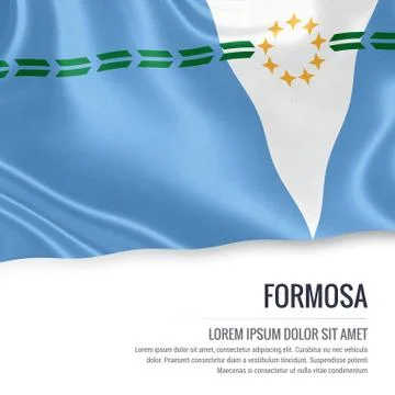 Flag of Argentinian state Formosa waving on an isolated white background. S.. Stock Illustration
