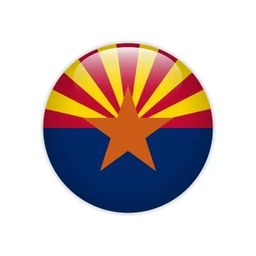 Flag Arizona button Stock Illustration