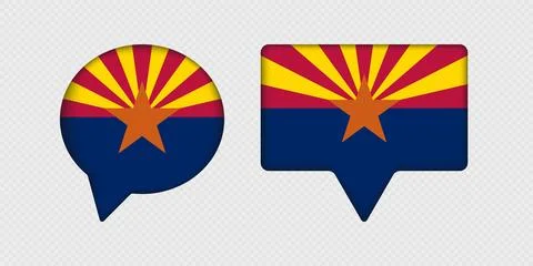 Flag of Arizona State in Speech Bubble. Illustrazione stock