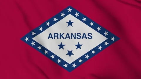 Flag of Arkansas – 4K Seamless Loop of the Natural State’s Historic Banner Stock Footage 309715008
