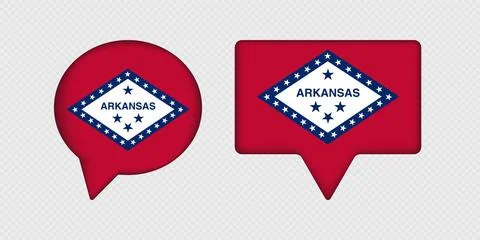 Flag of Arkansas State in Speech Bubble. Illustrazione stock