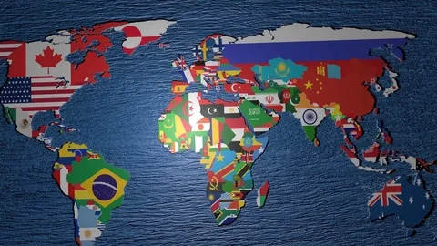 Flag of Armenia on 3d map Stock Footage 74671828