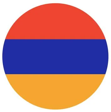 Flag of Armenia in circle. Circle shape, button, design element. Illustrazione stock