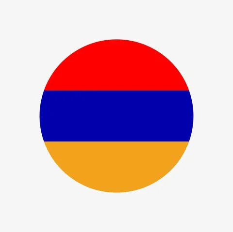 The flag of Armenia in a circle Stock Illustration